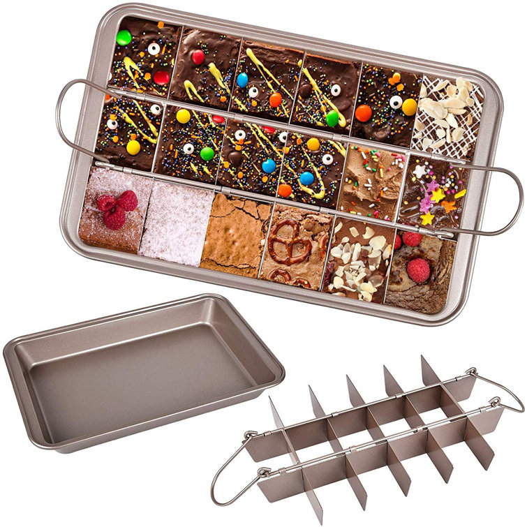 JingJiuTrade Brownie Pan With Dividers, Divided Non Stick Edge Brownie